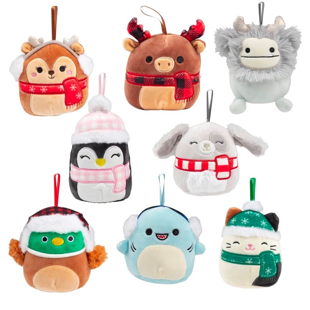 SQUISHMALLOWS 4” 2022 Holiday Winter Plush Ornament Set - 8PK. NEW in sealed box